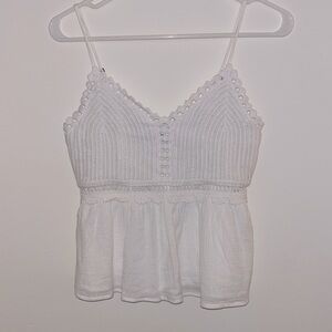 Hollister Crochet Peplum Mini Tank Top